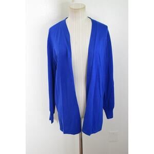 Chico's Womens 2 Small Cardigan Sweater Size 2 Fancy Stitch Rich Cobalt Blue New